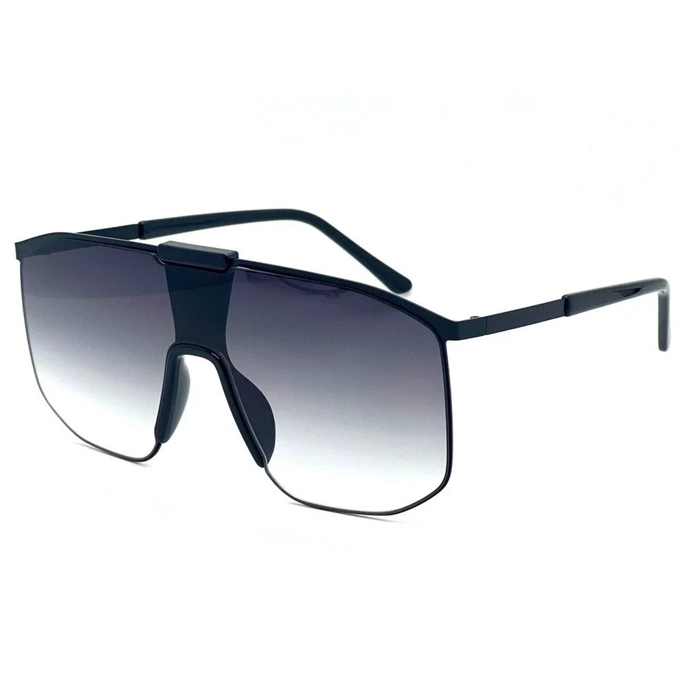 Men Sunglasses Hip Hop Aviator Large‎ Black Gradient Lens Beach Sun Protection